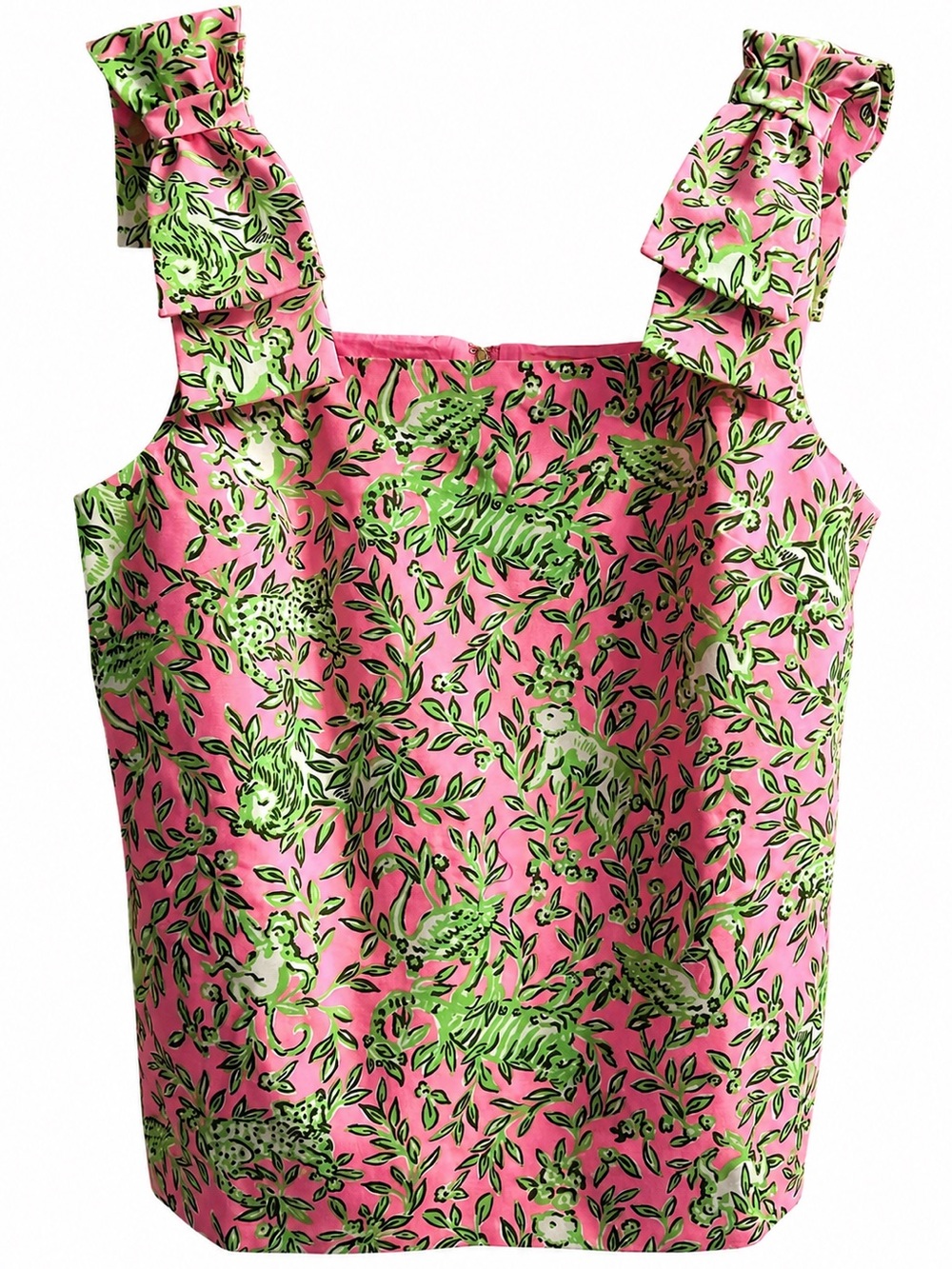 Lilly Pulitzer Anders Tunic Blouse sz 16 Rousseau Pink Mane Character Energy